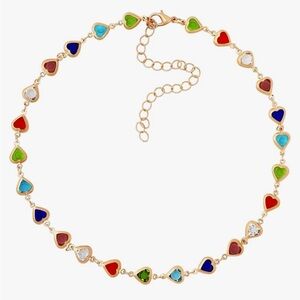 Colorful Heart Charm Necklace